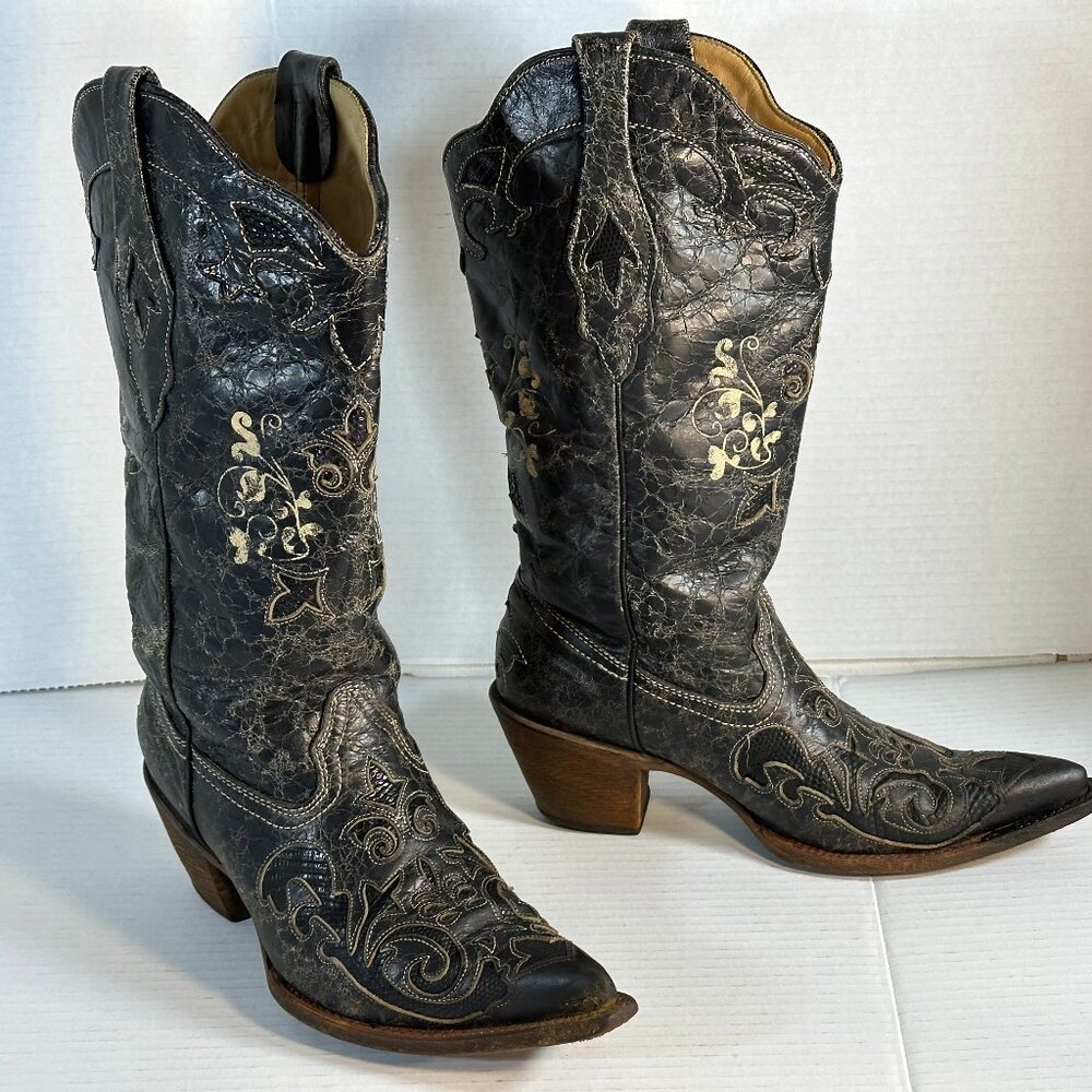 Corral Boots size 7.5 Black Ivory